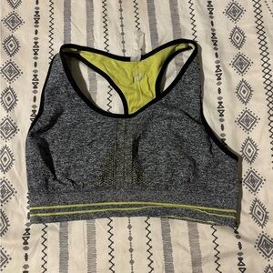 Gray and Yellow Women's Sports Bra